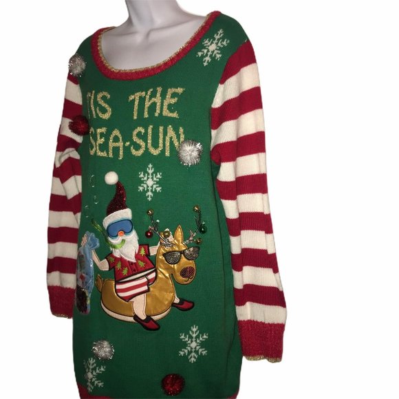 NWT United States Sweaters Santa Reindeer Tunic XL - Picture 6 of 8